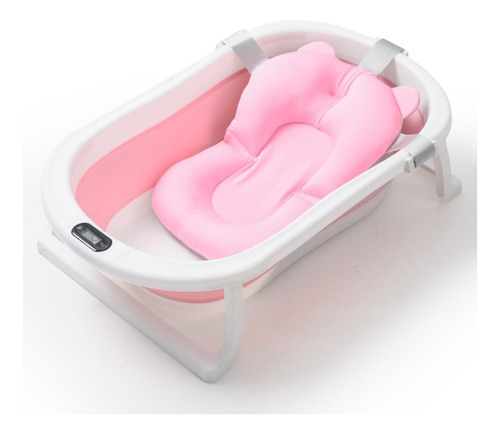 Bañito Bebe Plegable Con Termómetro Led +colchón Baby Splash