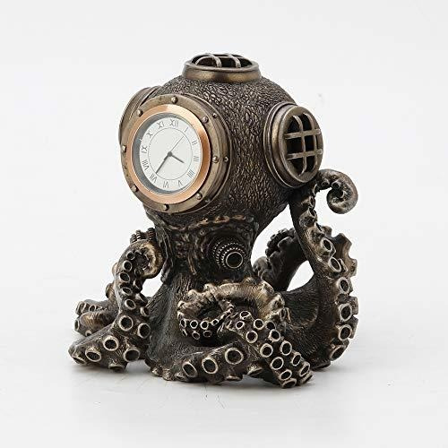 Pulpo Salto Steampunk Pulpo Campana Reloj Estatua