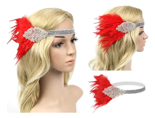 Diadema De Plumas De Avestruz De Años 20 Gatsby 1920s ...