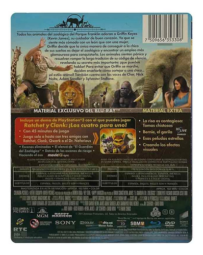 El Guardián Del Zoológico Kevin James Película Bluray + Dvd (Usado)