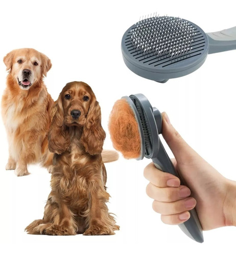 Cepillo Peine Para Perros Gatos Mascotas Botón De Limpieza