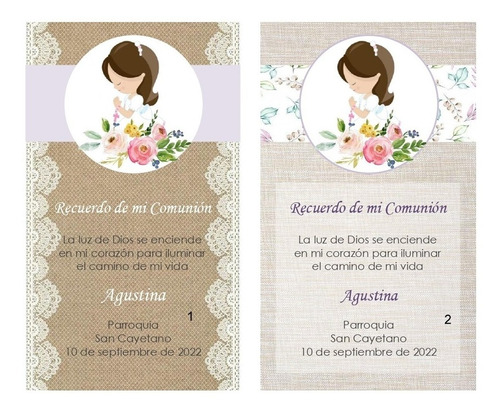 Tarjeta Imprimible Personalizado Comunión Confirmación