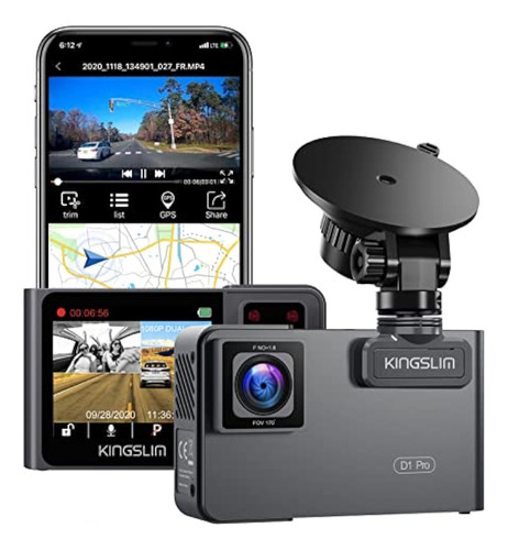 Kingslim D1 Pro 2k Dash Cam Frontal E Interior Con