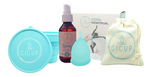Copa Menstrual Cicup Fda + Vaso Esterilizador + Spray 
