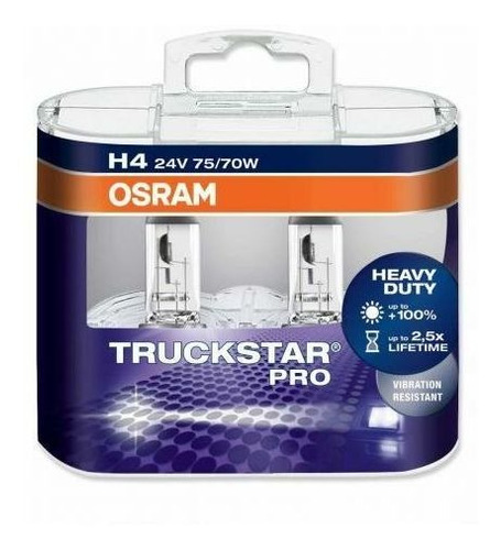 Imagen 1 de 4 de Lamparas H4 Truckstar Pro 24v 75/70w (2 Unid) Osram 64196tsp