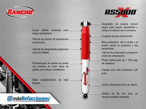 Amortiguador 60.401 Cm Rs5000x Izq/der Tra D100 Pickup 68-74