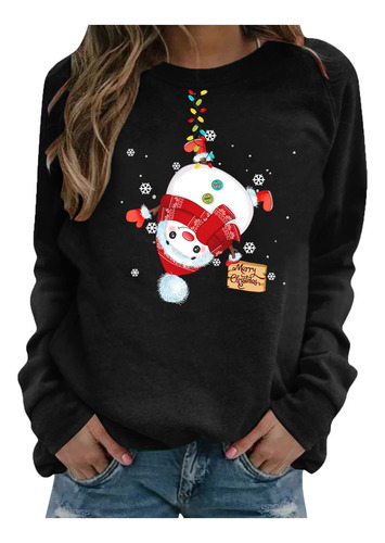 Sudadera Navidad Para Mujer Manga Casual Tunica Tops Feo