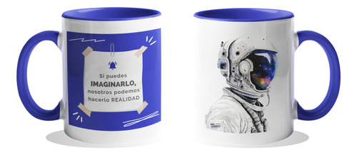 Mug Cerámica Personalizado Blanco/azul Rey