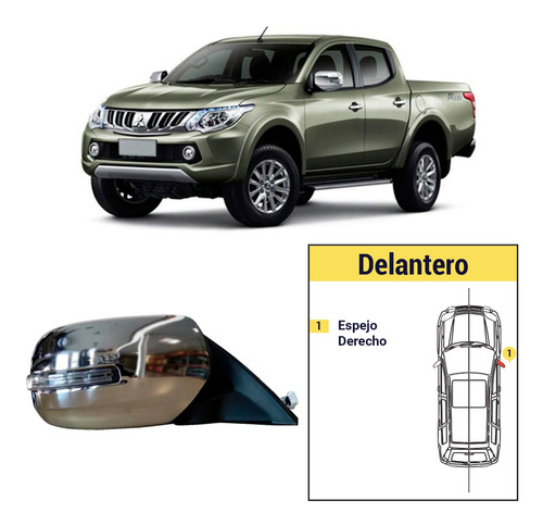 Espejo Derecho Electrico Mitsubishi L200 2016/2019 