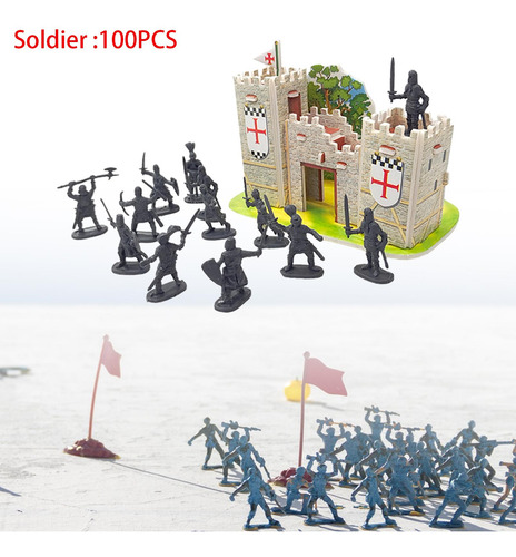 Figura De Acción De Caballero De Castillo Medieval A Gris