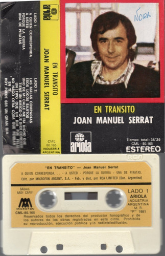 Joan Manuel Serrat Lote De 4 Cassettes 