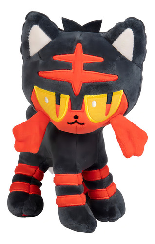 Pokémon Peluche Litten De 8 Pulgadas, Con Licencia Oficial. Color Negro