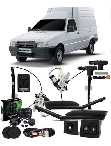 Kit Vidro Elétrico Fiorino 2004 A 2013 + Trava + Alarme