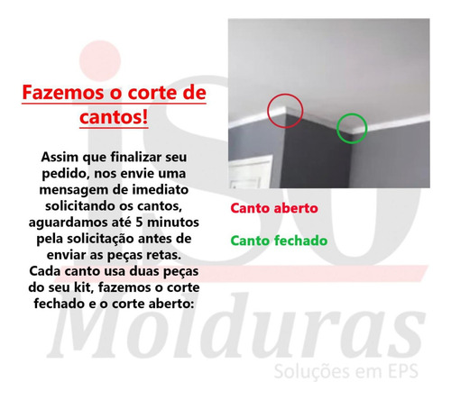 Moldura Teto Isopor Sanca Roda Forro 32 Mts Promoção