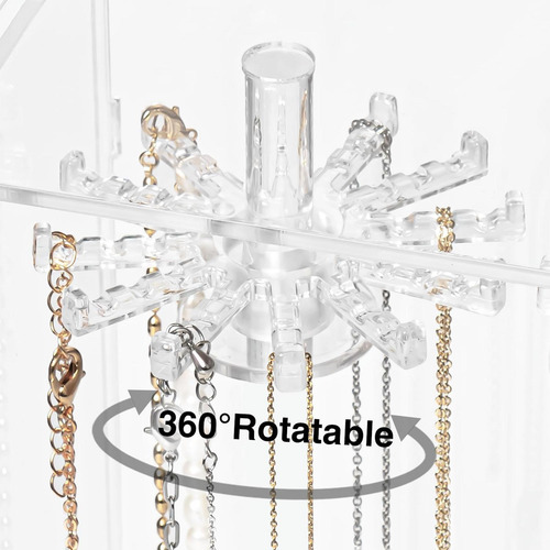 Organizador De Collares Giratorio, Soporte De Acrílico Para