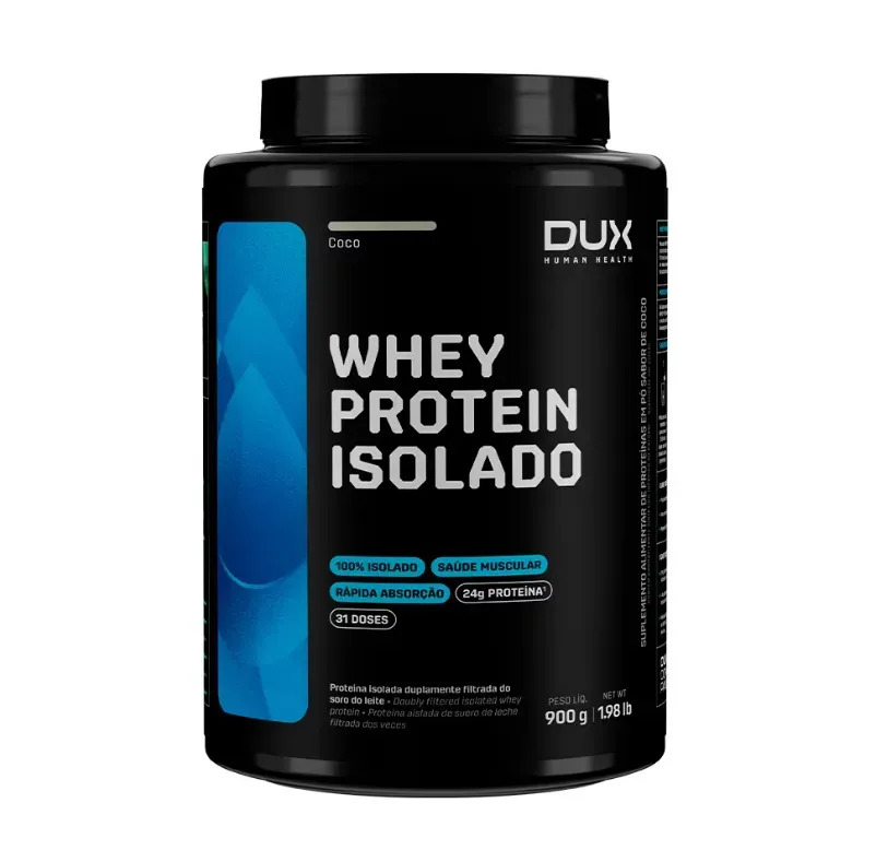 Whey Protein Isolado Dux Nutrition - Pote 900g Sabor Coco