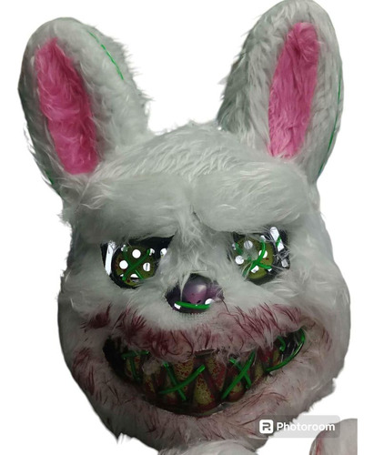 1 Mascara Conejo Peluche Con Luz Led Halloween Disfraz