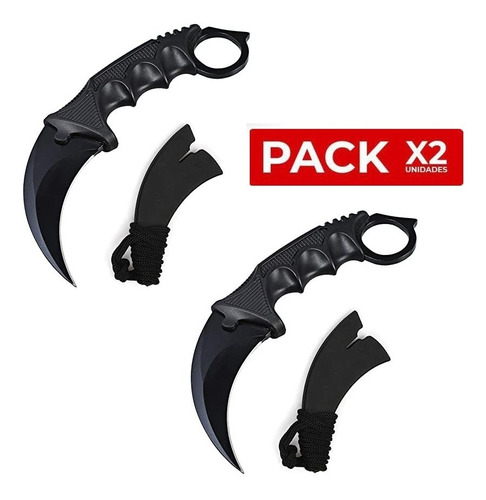 Pack X2 Cuchillo Tactico Militar Cuchillo Karambit Caza Krm