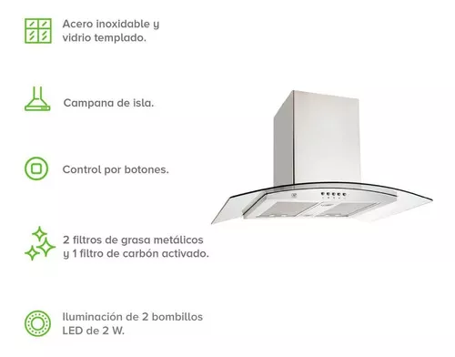 Campana Extractora de pared tipo Península EJWB369TDIS Electrolux