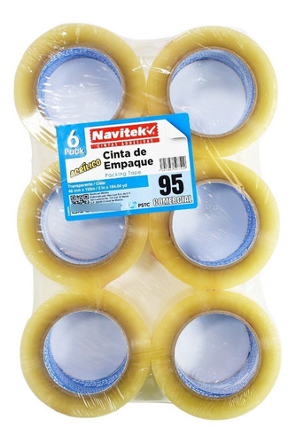 Cinta De Empaque Transparente Navitek 48x150m 12 Pzs