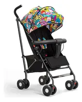Comprar Coche De Bebe Plegable Liviano Soporta Hasta 25kg Color Negro Chasis Negro