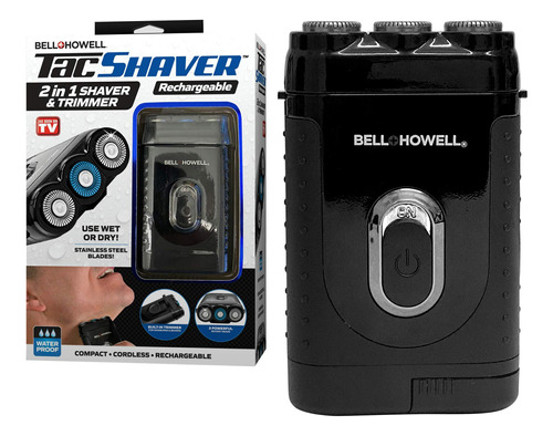 Bell+howell Tacshaver - Afeitadora Giratoria Recargable 3d P
