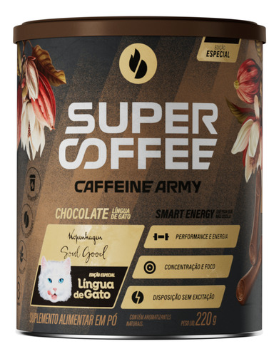 Supercoffee 3.0 Chocolate Língua De Gato Caffeine Army 220g