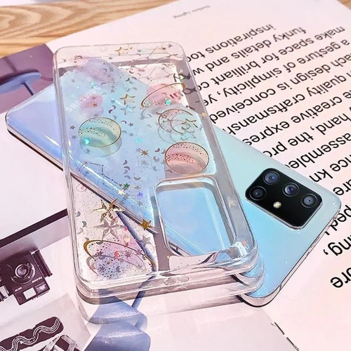 Imagen 6 de 10 de Case Galaxia Huawei Universo Estrellas Mujer Hombre Brillos