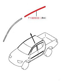 Adhesivo Superior De Puerta Trasera Derecha De L200 Sportero