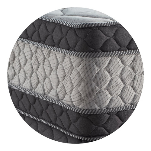 Sommier Topacio Espuma Marfil Plus Súper queen de 200cmx160cm gris y blanco con base dividida