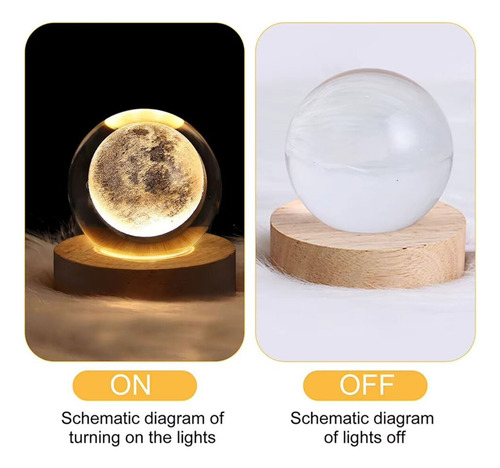 Lampara Luna 3d Lámpara Modelo Luna Grande Esfera De 8cm