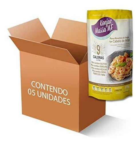 Kit 5 Konjac Massa Mf 270g - Macarrão Milagroso Zero Carbo Sabor Cabelo De Anjo