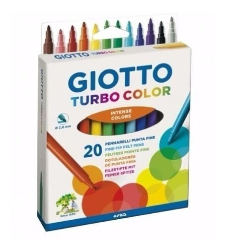 Caja De 20 Marcadores Giotto Turbo Color 