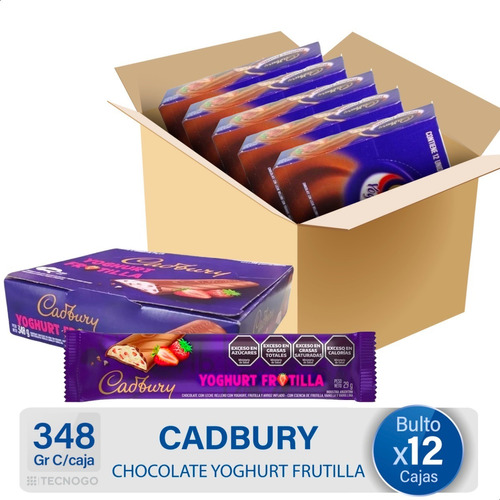 Caja Chocolate Cadbury Yoghurt Frutilla Pack Bulto Display