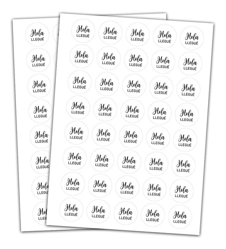 80 Stickers Circulares 4cm - Hola Llegue - Troquelados