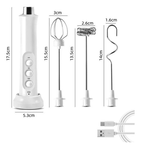 El Mezclador De Espuma Eléctrico Usb De 3 Velocidades