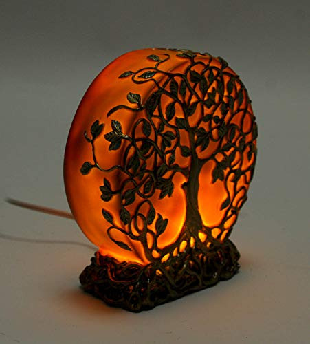 Lámpara De Mesa Pequeña Enchufable Sunset Orange Tree Of Lif
