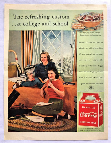 Coca Cola Antiguo Aviso De 1939 Color Canadian Home Journal