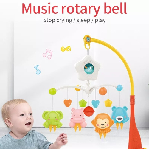 Imagen 3 de 9 de Móvil Musical Con Animales Para Cuna Bebe Ltf Shop