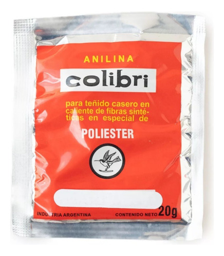 Anilina Colibrí Poliéster 20gr. Naranja