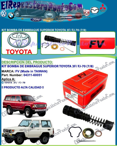 Kit Bomba De Embrague Superior Toyota Machito 3f Fj70 (7/8)