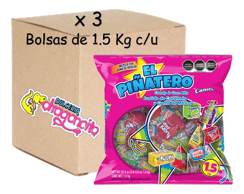 3 Bolsas De Piñatera Canel´s Surtida 1.5 Kg Para Fiesta