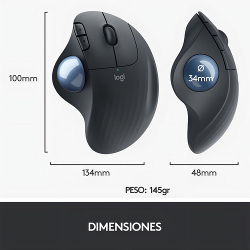 Mouse Inalámbrico Logitech Ergo M575 Negro Trackball