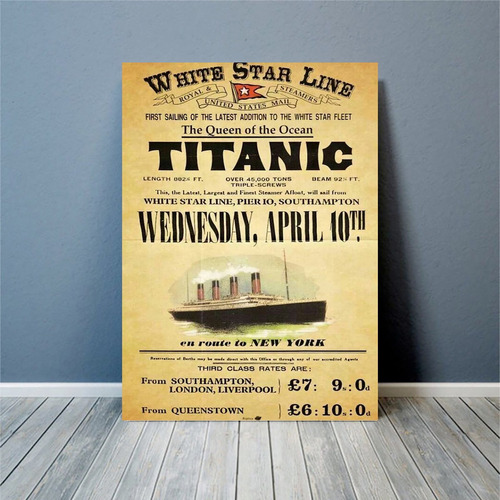 Quadro Para Decoração Propaganda Titanic Promoção