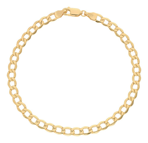 Pulsera Pulso Esclava Oro 14k Kilates Barbada 4.9mm 18cm