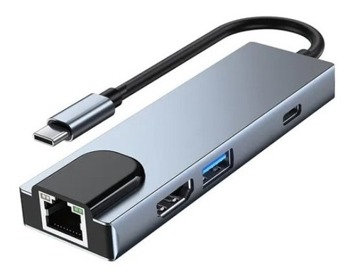 Hub Tipo C 6 En 1 Adaptador Con Puerto Ethernet Hdmi Sd Tf
