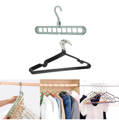 11pcs Niños Adultos Ropa Percha Ropa Secadora Rack