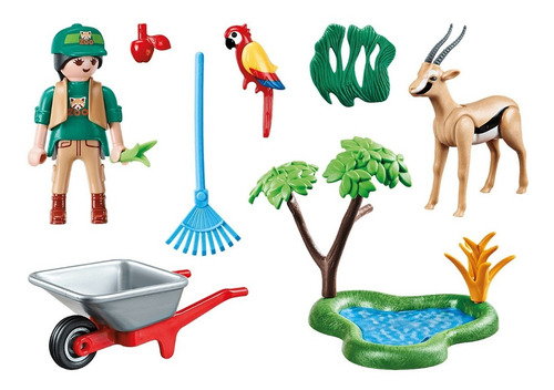 Imagen 2 de 5 de Playmobil Gift Set - Conjunto Zoo Con Loro Y Gacela - 70295