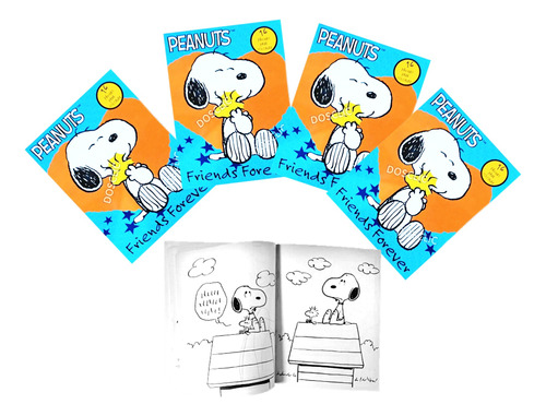 12 Libro Colorea Pintar Snoopy Charlie Brown Juguete Piñata