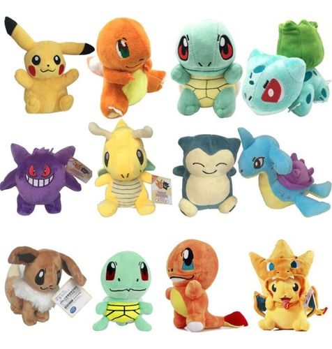 Peluches Pokemon Pikachu Charmander Bulbasaur Squirtle Evee 